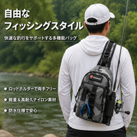 Fishing Bag Tackle Bag Bass Fishing Shoulder Bag Waterproof Oxford 18x8x30cm With Rod Holder