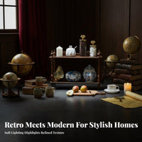 3-Tier Corner Stand Retro Design 3-Step Corner Product Stand Multitier Storage