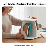 Rotating Book organizer 360-Degree Rotation Desk Organizer Large Capacity