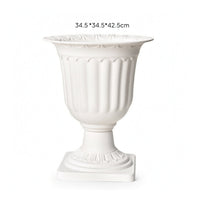 Flower Pot with Pedestal Decorative Plastic Urn Planter Lightweight for Florists