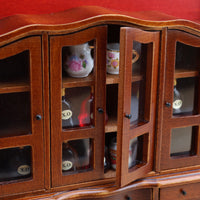 1:12娃娃屋dollhouse微缩家具摆件木质手工艺品欧式收纳展示柜子
