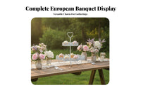 Light Light Blue Two-Tier Cupcake Stand Food Heart-Safe Handle Cupcake Stand Reusable Dessert Display Display Lightweight for Wedding
