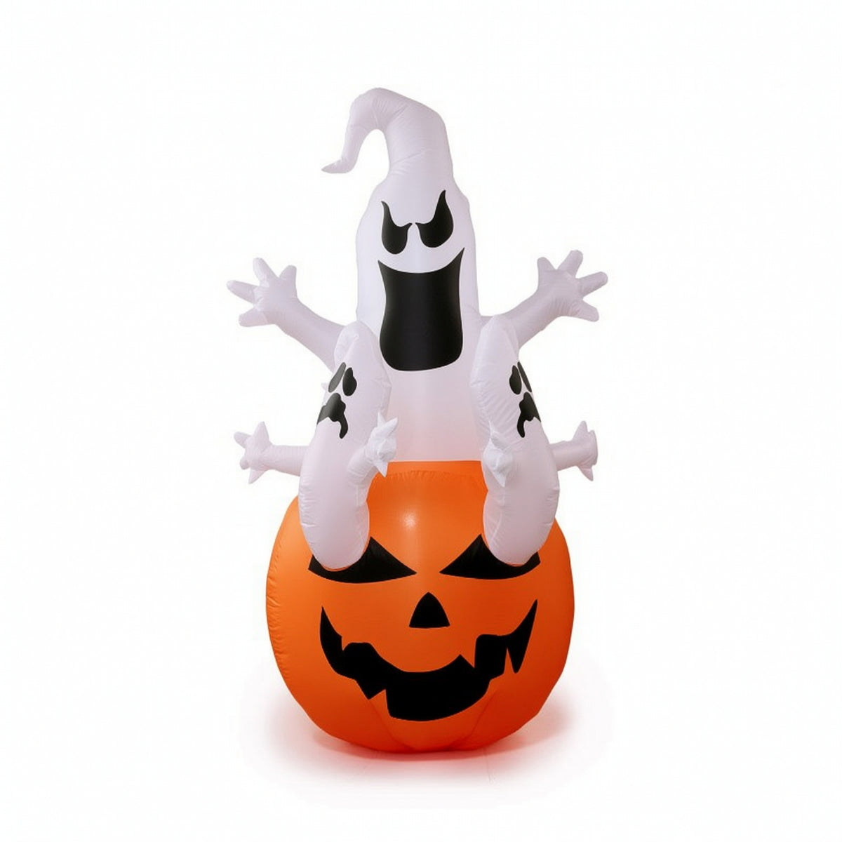 Inflatable Ghost with Pumpkin Built-in LED Lights Halloween Inflatable Decoration Outdoor Lighted for Yard, Lawn