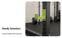 Heavy Duty Adjustable Squat Rack Non-Slip Feet Bench Press Rack Anti-Tip Design Split Squat Stand Plate Storage Pegs for Home Gym