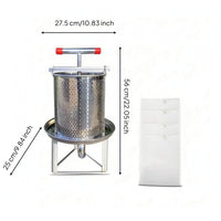 Honey Press with Strainer Bags Stainless Steel Honey Press Heavy Duty Kitchen Tool for Hobbyists