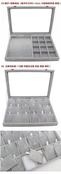 Medium/Large Jewelry Box with Lid, Ice Flower Velvet, for Necklaces, Rings, Earrings, Bracelets, Storage and Display