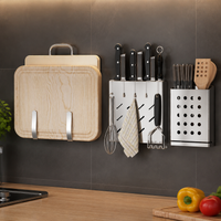 Drill-free Spice Rack Kitchen, Brushed Wall Shelf, Rustproof Kitchen Organizer, Space-saving for Hobby Cooks
