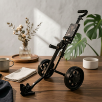Foldable Golf Trolley Long-Lasting 2 Wheel Golf Pushcart Stable Frame