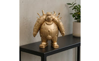 Ancient Guard Figure Textured Bronze-Look Guard Statue Detailed Knight Figurine