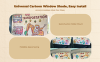 Car Window Shade, Sun Protection Sun Shield, Privacy Cover, Cartoon Pattern, Infant, Universal Fit, Easy to Install