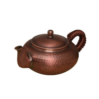 Pure Copper Teapot Side-handle Hammered Kettle Substantial Tray Authentic Craftsmanship Wrapped Grip Suitable for Tea Ceremony Home Decoration 300ml