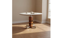 Sintered Stone Dining Table Scratch-Resistant Round Dining Table Home Furniture Space-Saving for Cafe