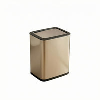Swing Lid Trash Can Brushed Metal Waste Bin Indoor for Indoors