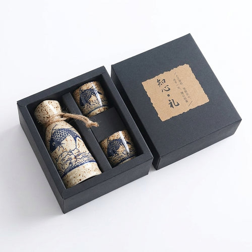 Japanese Ceramic Sake Set, Minimalist Style