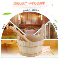 泡脚桶实木酒店汗蒸房桑拿房专用浇水小木桶汗蒸淋浴木勺水瓢内胆