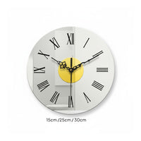 Round Acrylic Wall Timepiece Glossy Mirror-Silver Wall Timepiece Easy to Clean