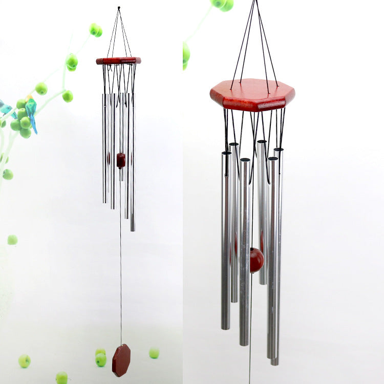 Wooden Retro Wind Chime Metal Hanging Ornament for Home Decor and Gifts