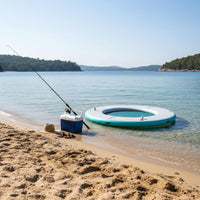 Portable Round Inflatable Dock Easy to Inflate/Deflate Inflatable Floating Dock Non-Slip Surface Floating Island Raft for Adults, Groups, Pets, Ocean, Lake, Boating, Pool Parties
