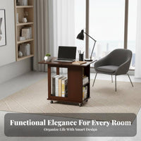 Rolling Dropflap Storage Trolley 360° Swivel Casters Home Furnishing
