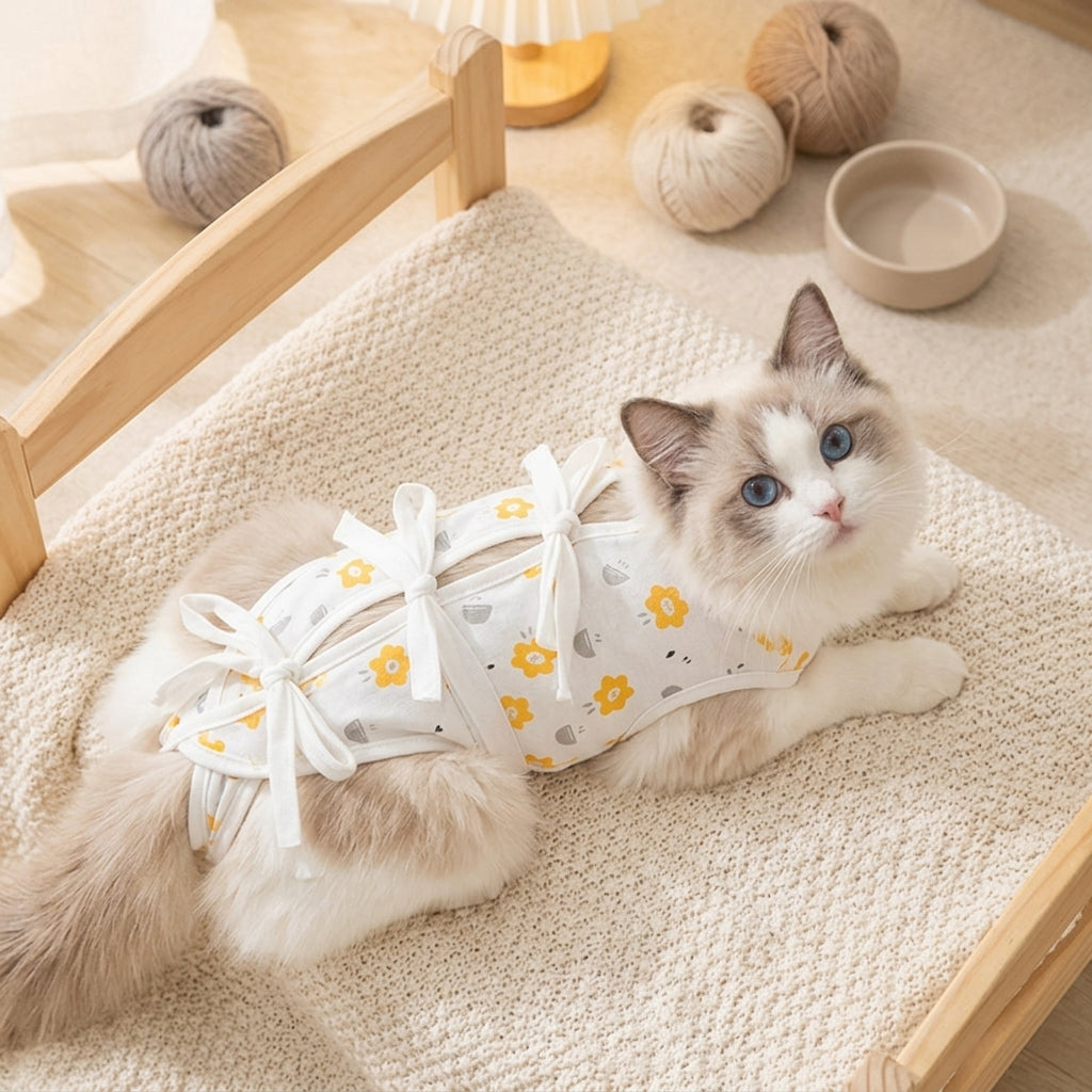 Cat Recovery Suit with Full Coverage Legs, Breathable Post Surgery Clothing for Daily Use, Stop Licking and Overgrooming Recovery Suit for Pets