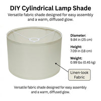 Handmade Lampshade for Ceiling Lights and Table Lamps, Cylindrical Drum Shade with Soft Diffused