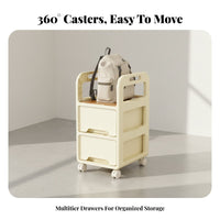 Under-Desk Book Cart with casters Mobile Shelf Large Capacity for Dormitory