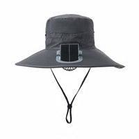 Design Solar Fan Hat Lightweight Fisherman Hat with Fan Breathable Mesh Outdoor Headwear Adjustable Chin Strap for Fishers, Hikers, Gardeners, Fishing, Hiking, Beach, Gardening