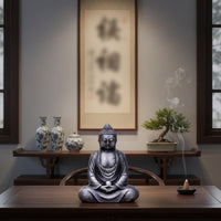 Chinese Zen Buddha Statue Vintage Look Antique Finish Buddha Figure for Desktop