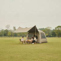 Automatic Inflation Inflatable Tent with Tarp Easy to Set up Tarp Tent Spacious Shelter Tear Resistant for Overnight Stays