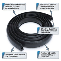 EPDM Rubber Seal Strip, Automotive Door Seal, Weather Seal Tape, Draught Excluder for Car Doors, Rub - Image 5