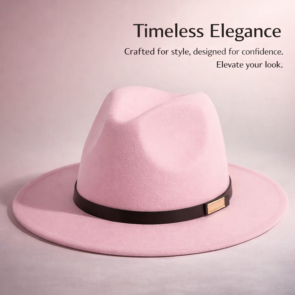 Fedora Hats for Women and Men with Removable Band, Polyester Felt Sun for Beach and Travel, Classic Flat Design, Adults