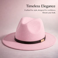 Fedora Hats for Women and Men with Removable Band, Polyester Felt Sun for Beach and Travel, Classic Flat Design, Adults