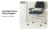 Adjustable Height Toilet Frame Foldable Commode Chair Heavy Duty for Bedside