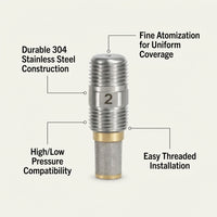 Stainless Steel Mist Nozzle, 1/4 BSPT Mist Nozzle, Fine Misting Nozzle, Rust Resistant Mist Nozzle, Long-Term Use Mist Nozzle