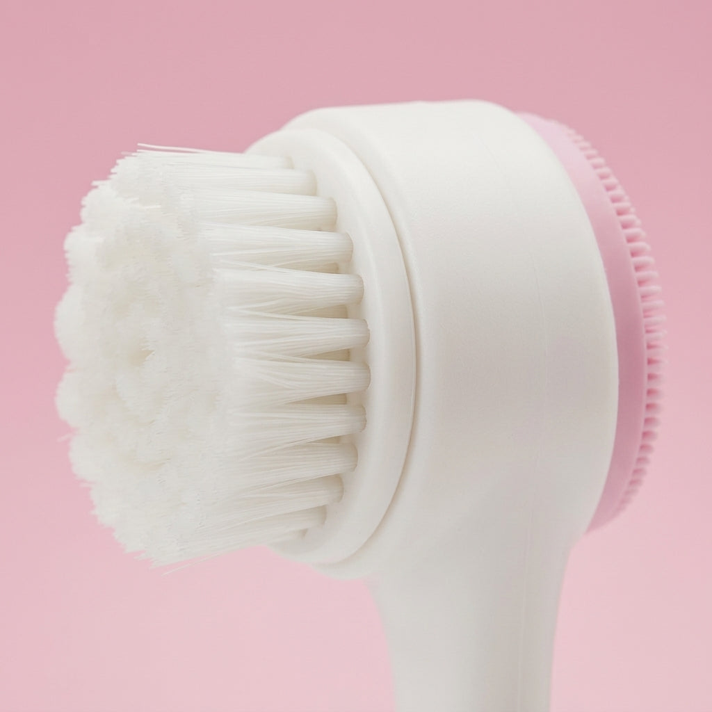 Double Sided Facial Cleansing Brush Manual for and Exfoliating, Soft Bristles Face Scrubber for Blackhead Removal