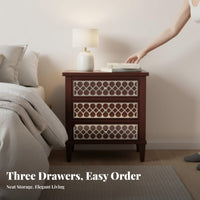 Single-Drawer Table with Shelf Chinese design Nightstand Multifunctional Easy to Clean for Homeowners, Renters, Hallway, Office