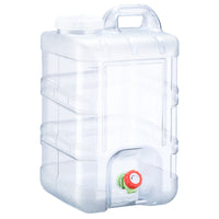28L Transparent PC Water Storage Bucket with Spigot for Camping and Travel