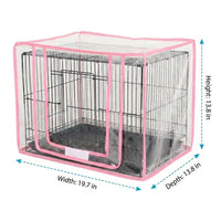 Bird Cage Cover with Transparent Cage Cover Panel, EVA Material Anti-Wind Birdcage Cover, Zippered Indoor Outdoor Pet Cage Cover for Guinea Pig
