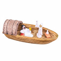Aquatic Aquarium Landscape Boat Handmade Floating Boat Ornament for Garden