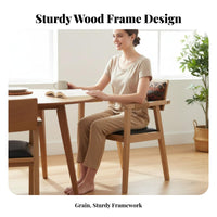 Upholstered Vrear Chair Retro design Dining Seat sturdy Wood Legs for Cafe Owners