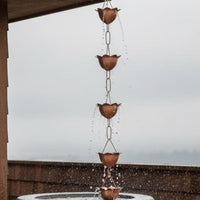 Japanese Design Rain Chain Rust-Resistant Copper Gutter Chain Easy Installation