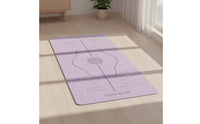 Extra Wide Exercise Mat with Alignment Lines Non-Slip Exercise Mat with Bag Cushioned Thick for Beginners