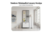 Fluted Glass Screen Cabinet Light Luxury and design Multi-Section divider single-unit Modern Minimalist Design Room Divider for Homeowners, Hallway, Home Office