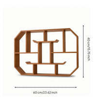 Wall Shelf with Lattice Back Rustic Wooden Wall Shelf Space-Saving for Reading Corner