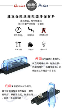厂家批发汽车ANL保险丝座螺栓保险丝盒透明玻璃纤维外壳保险座
