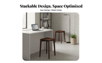 Stackable Square Stool Nordic Design Stackable Wooden Stool Space-Saving