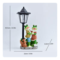 Lantern Frog Statue Decorative Frog Statue Weathered Finish for Patio