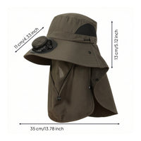 Cooling Solar Fan Hat Wide Brim Hat with Fan Breathable Adjustable for Gardening
