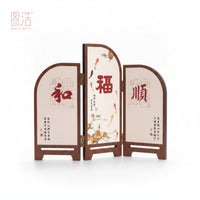 Desktop Folding Screen Hinged Decorative Partition Rounded Top Edges