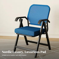 Mesh-Back Folding Armchair Easy Assembly Collapsible Seat Sturdy Frame